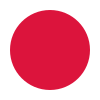 a solid crimson circle on a white background