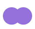 two overlapping circles, fully filled as one solid blob