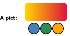 the same gradient badge, framed, next to a bold text label